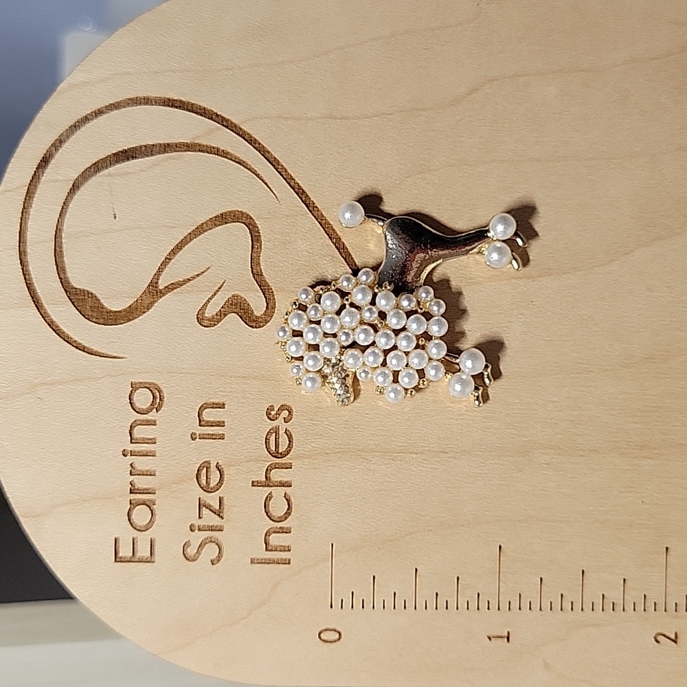 Pearly Poodle Gold S925 Embellished Earrings - Picture 6 of 6